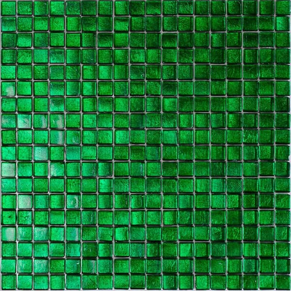 Apollo Tile Skosh 4" x 6" Glossy Forest Green Glass Mosaic Uniform square Wall and Floor Sample Tile (0.13 sq. ft./Piece) (1-Pack)