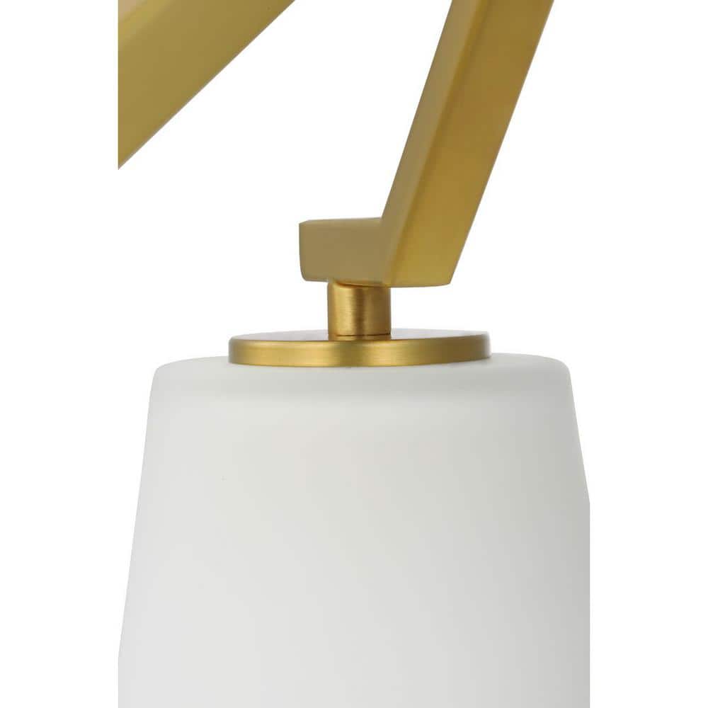 Vertex Brushed Gold and Nickel Convertible Chandelier with Etched Glass Shade