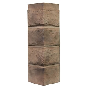 Stone PHC - 6 in. x 18.5 in. Premium Hand-Cut Stone in Misty Beige - Corner (7.35 lin. ft. per Box) Trim Plastic Siding