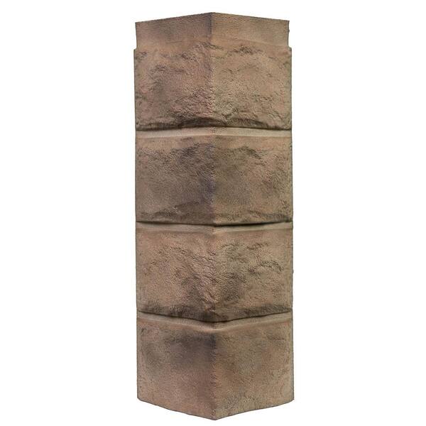 Novik Stone PHC - 6 in. x 18.5 in. Premium Hand-Cut Stone in Misty Beige - Corner (7.35 lin. ft. per Box) Trim Plastic Siding