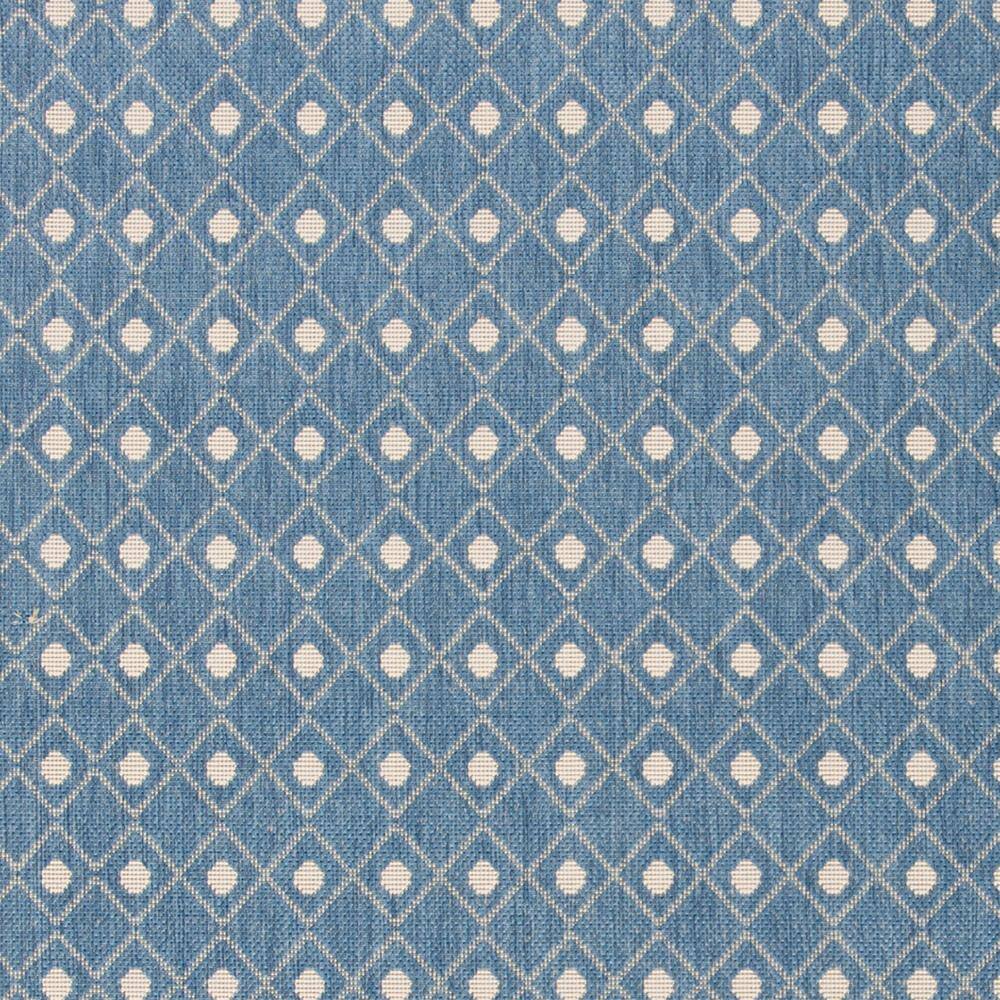 Blue Rectangular Synthetic Floral Outdoor Area Rug