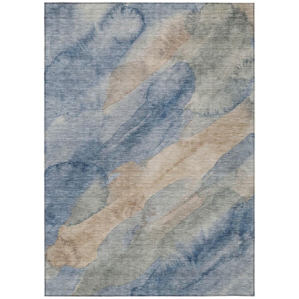 Chantille Machine Washable Indoor/Outdoor Abstract ACN2949 Denim 10 ft. x 14 ft. Area Rug
