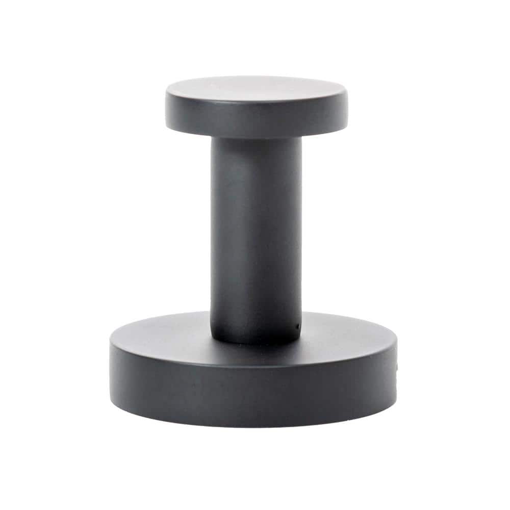Matte Black Minimalist Brass Robe Hook with Circular Backplate