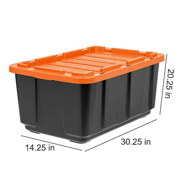 IRIS 82 Qt. WEATHERTIGHT Storage Box, Store-It-All Utility Tote in  Orange/Black (3-Pack) 585025 - The Home Depot