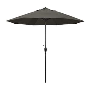 9 ft. Black Aluminum Market Patio Umbrella Auto Tilt in Zinc Pacifica Premium
