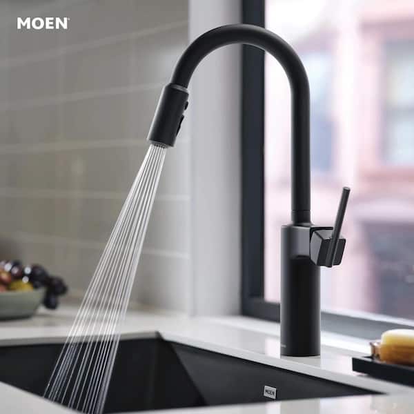 MOEN Inara Matte Black 16.95 in. H Pull Down Kitchen Sprayer