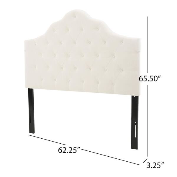 CIPACHO 62.25 in. W Ivory White Upholstered Queen Modern 