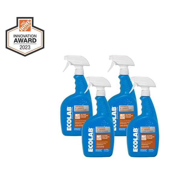 ECOLAB 32 fl. oz. Hardwood and Laminate Floor Cleaner, No-Rinse Solution Safe on Wood, Laminate, Marble and Vinyl (4-Pack)