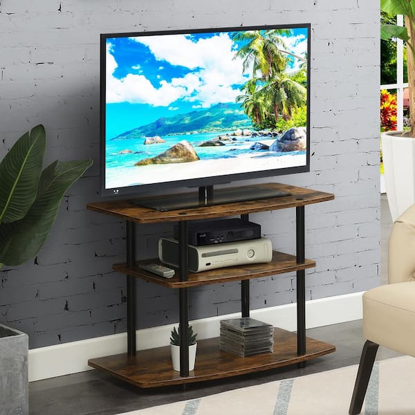Convenience Concepts Designs2Go 31.5 in. Barnwood/Black Particle Board TV Stand Fits TVs Up to 37 in.