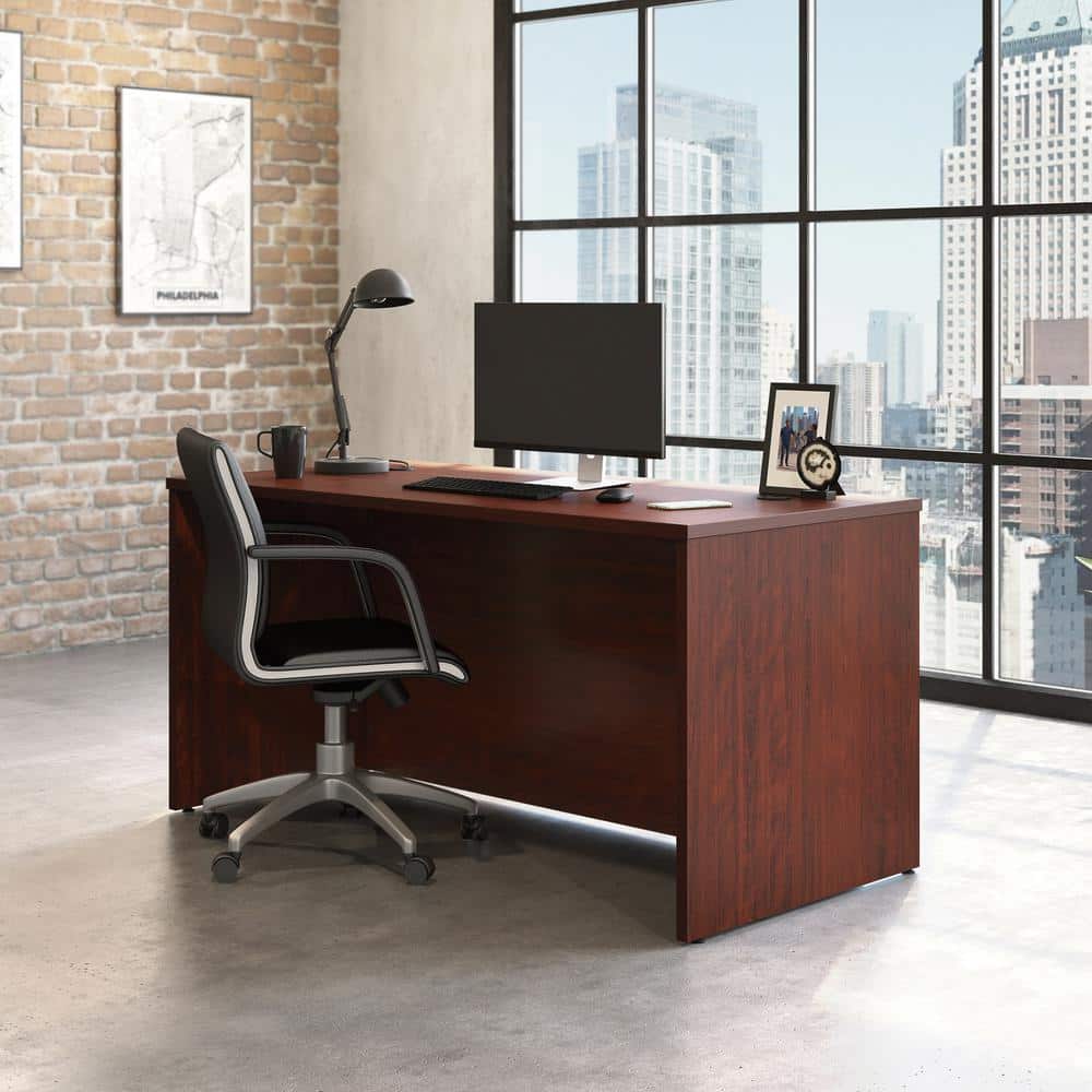 Classic Cherry Executive Wood Desk with Melamine Top