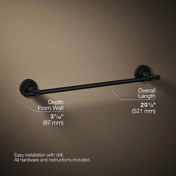 KOHLER Torrington 18 in. Wall Mounted Single Towel Bar in Matte