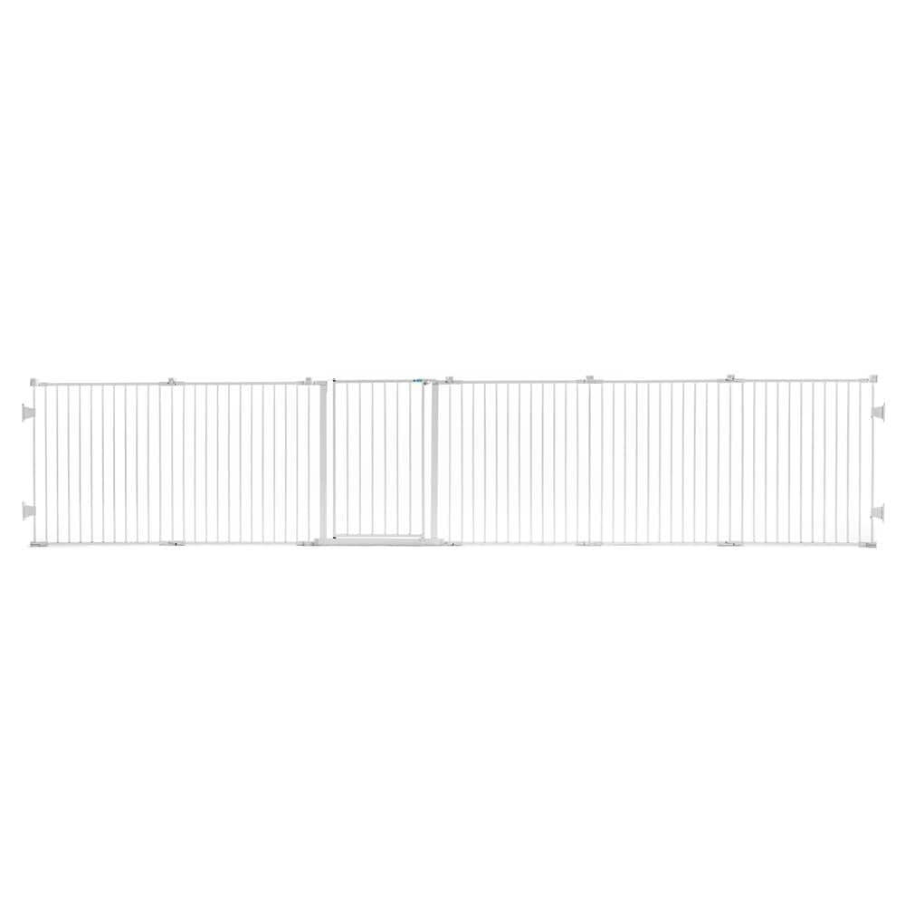 White Metal Convertible Pet Yard with Door