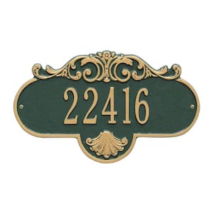 Oval Rochelle Standard Green/Gold Wall 1-Line Address Plaque