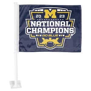 Michigan 2023-24 National Champions Blue Car Flag - 1 ft. x 1.17 ft.