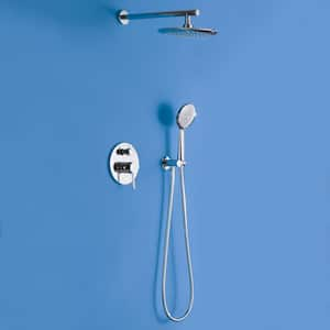 5-Sprays Patterns Rain Shower Faucet Wall Mount Handheld Shower Head 1.8 GPM with Pressure Balanced Valve in Chrome