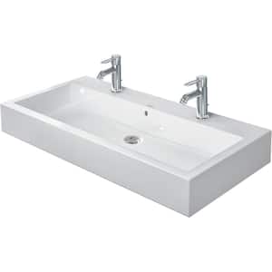 Vero 6.88 in. Wall-Mounted Rectangular Bathroom Sink in White