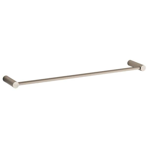 Round Collection 24 in. Wall Mounted Towel Bar in Brushed Nickel