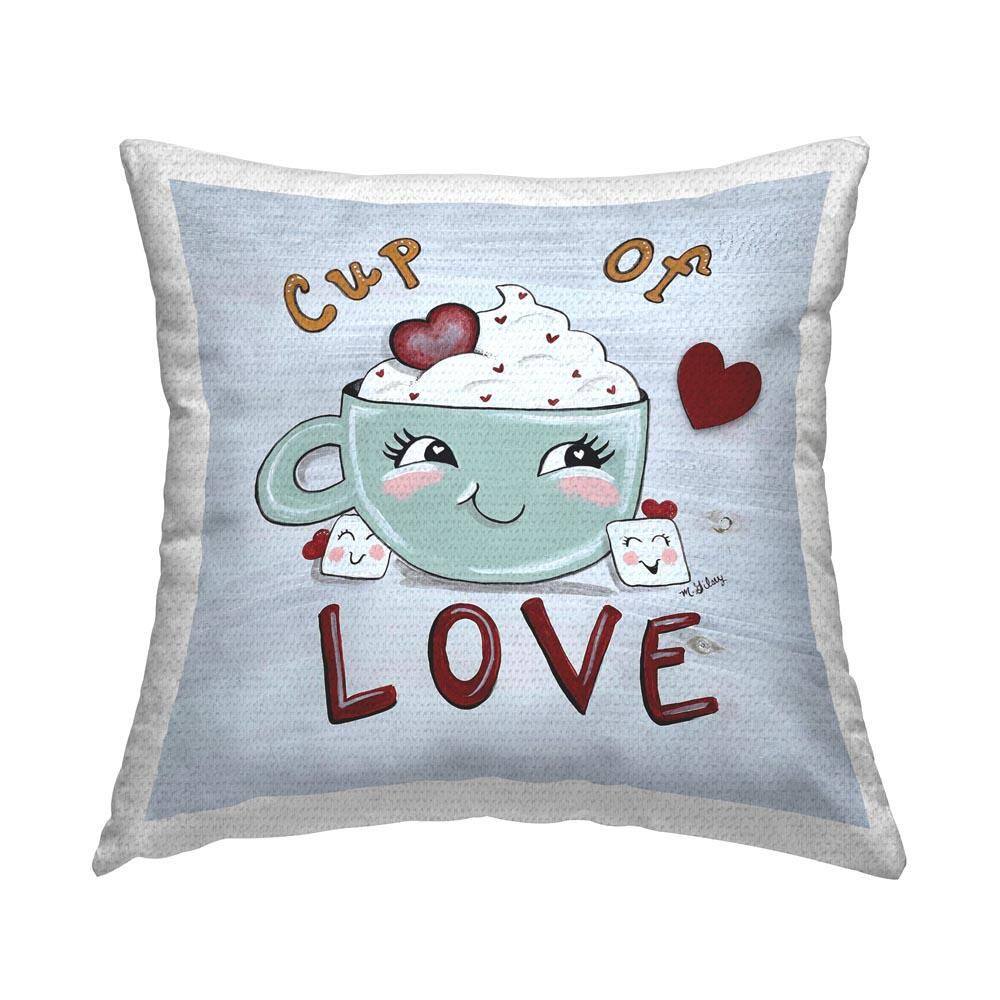 Cup Of Love Mug Outdoor Printed Throw Pillow by Michelle Gilsey price history on PriceWatchPro