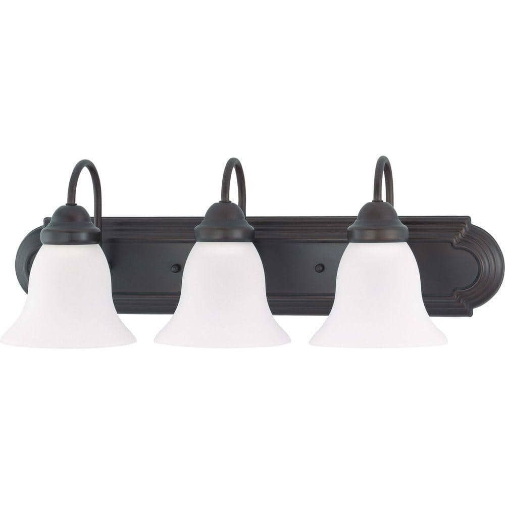 3-Light Mahogany Bronze Vanity Light with Frosted White Glass price history on PriceWatchPro
