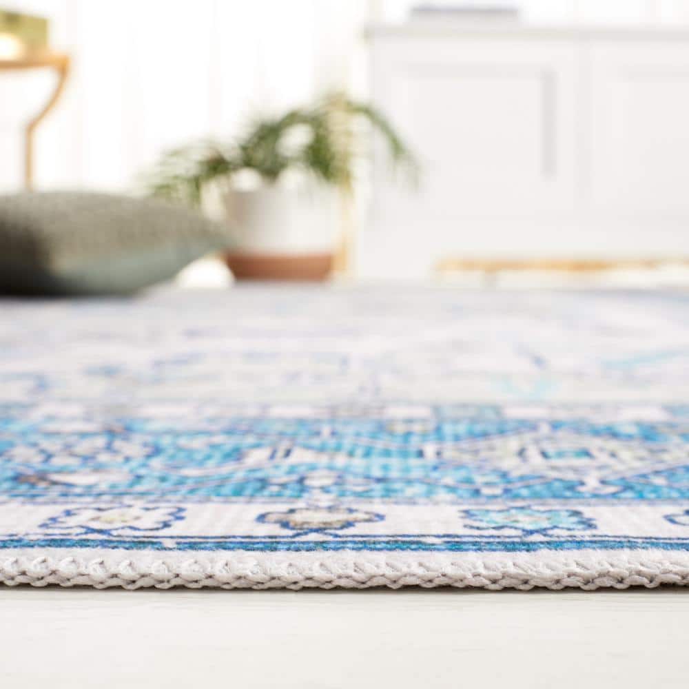 Arizona Blue and Beige 8' x 10' Washable Area Rug