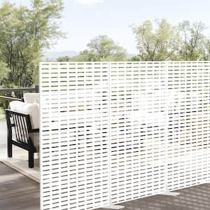 Abraham 72 in. Galvanized Steel Garden Fence Outdoor Privacy Screen Garden Screen Panels in White