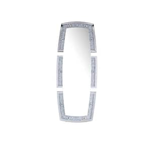 Noralie Glam Rectangle Wall Mirror in Mirrored and Faux Diamonds Framed 63 x 4