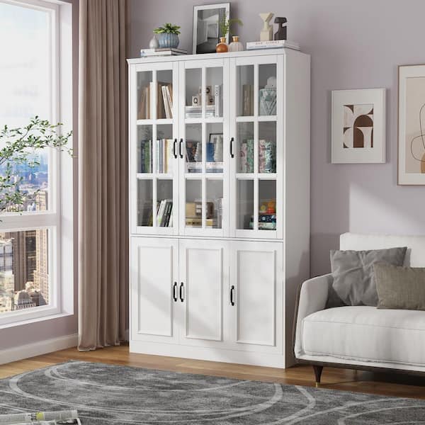 FUFU&GAGA 47.2-in W x 78.7-in H Mdf White Freestanding Utility Storage Cabinet