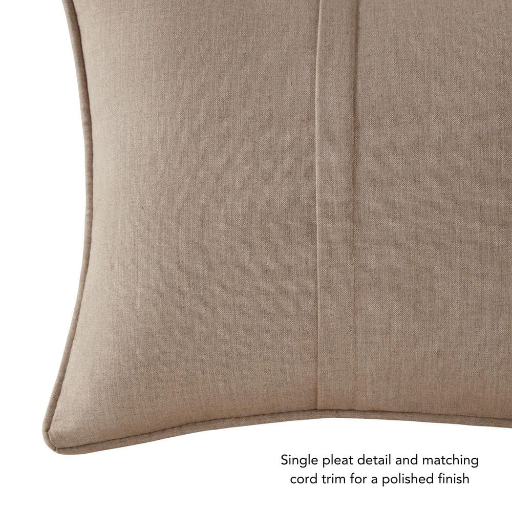 Beige Rectangular Lumbar Outdoor Throw Pillows, Set of 2