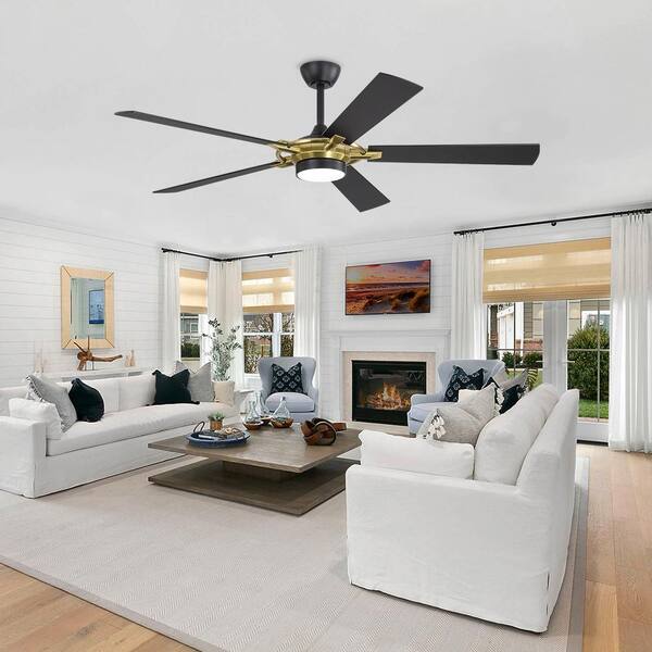 MLiAN 60 in. (5 ft.) Indoor Integrated LED Ceiling Fan with Glass