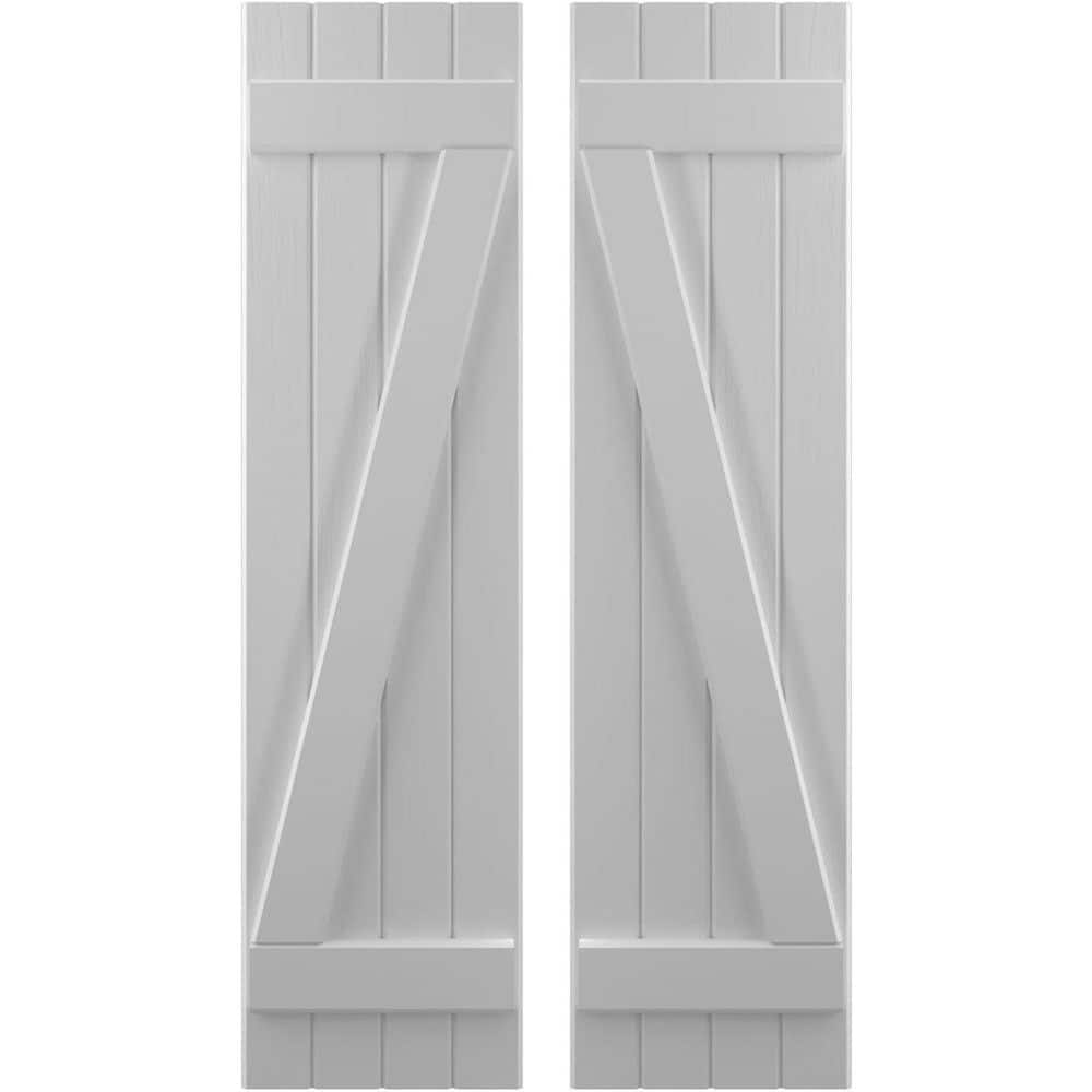 14 in. W x 31 in. H Americraft 4-Board Exterior Real Wood Joined Board and Batten Shutters with Z-Bar in Primed price history on PriceWatchPro