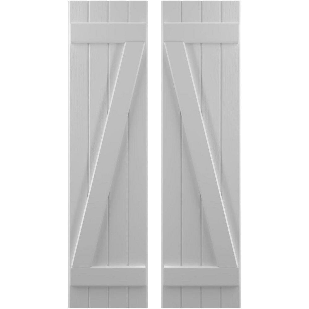14 in. W x 33 in. H Americraft 4 Board Exterior Real Wood Joined Board and Batten Shutters with Z-Bar Primed price history on PriceWatchPro