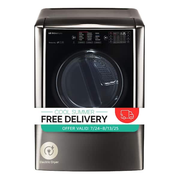 SIGNATURE 9.0 Cu. Ft. Vented SMART Electric Dryer in Black Stainless Steel with Touch Control Panel and TurboSteam