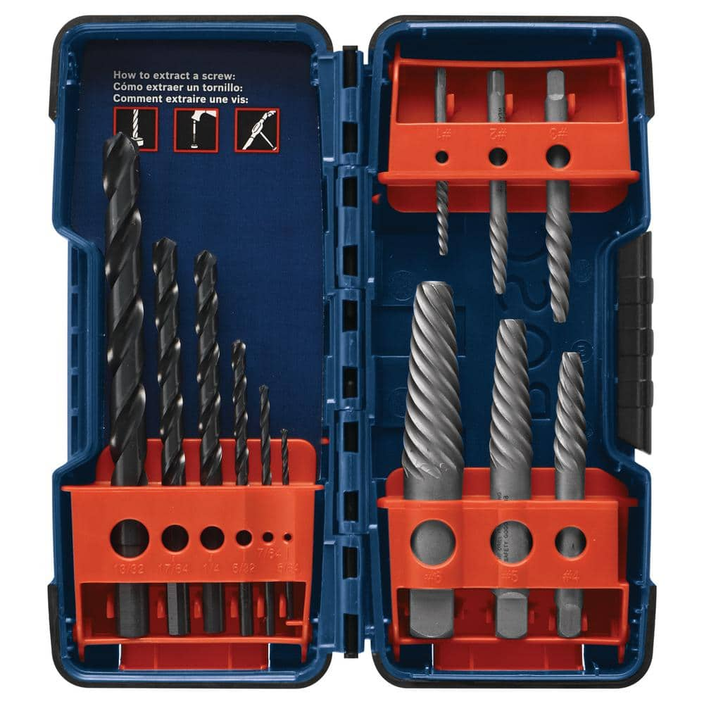 Bosch High Carbon Steel Spiral Flute Screw Extractor Set 12 Piece