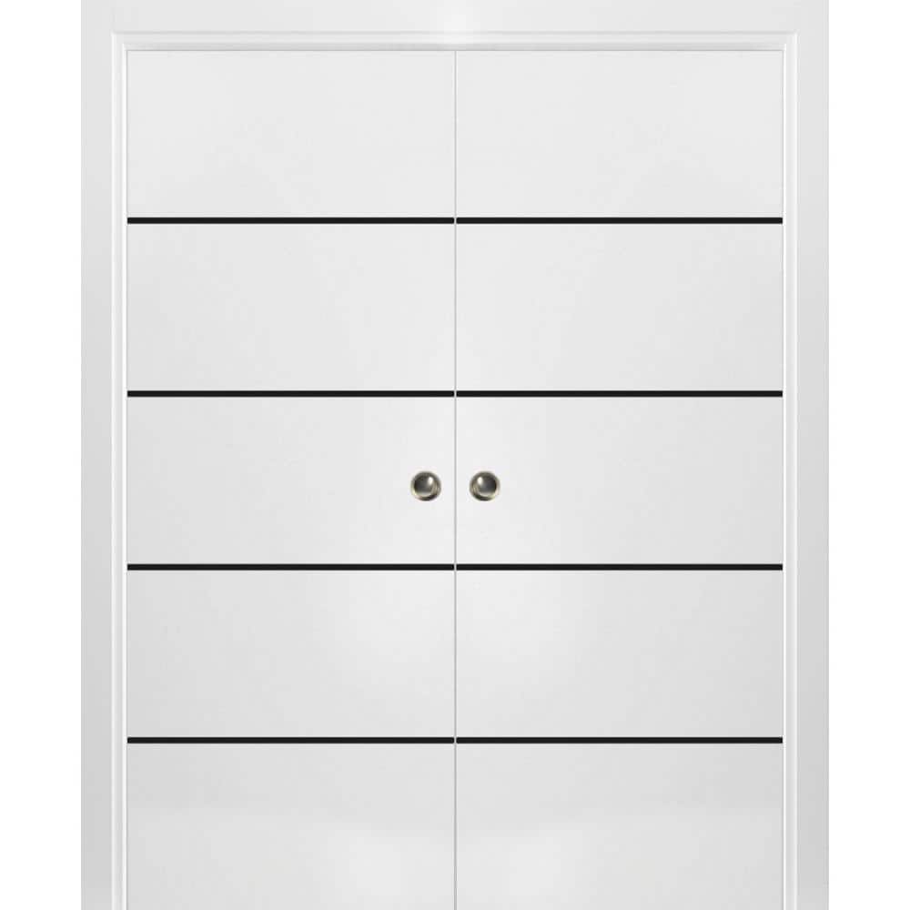 Assemble Required 84 in. x 84 in. 2-Panel White Finished Solid Wood with Honeycomb Sliding Door with Hardware price history on PriceWatchPro