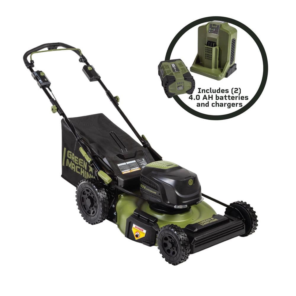 green battery powered lawn mower