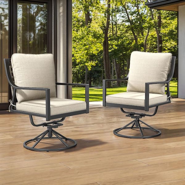 Family Fiesta Collection 2-Piece Wicker Outdoor Rocking Chairs Set with Cushions