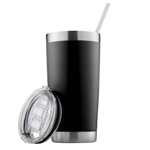 20 oz. Stainless Steel Insulated Tumbler with Lid and Straw - Black