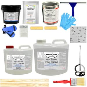 1.5 gal. Gray Gloss 2Part 300sq.ft. Epoxy Kit Interior Industrial Concrete Basement & Garage Epoxy Floor Paint Kit