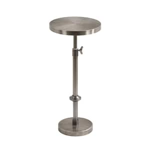 Engles 10 in. Silver Round Metal End Table