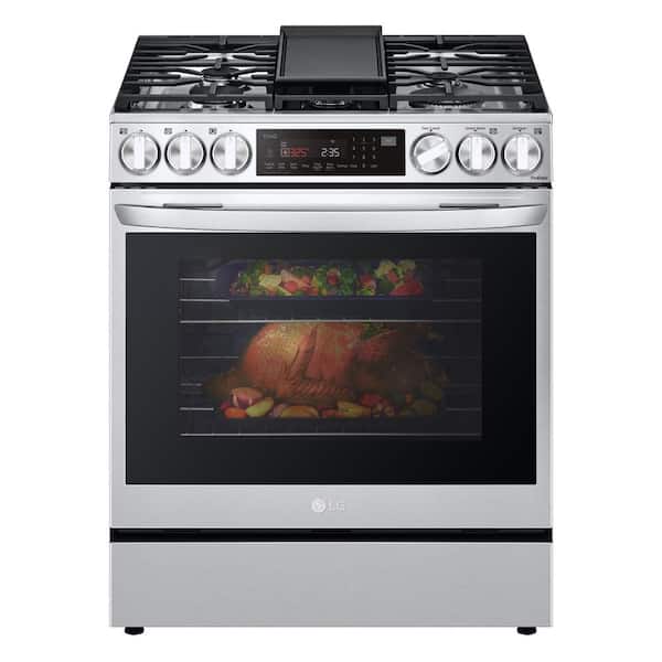 belangrijk top Begin LG Electronics 6.3 cu. ft. 30 in Smart ProBake Slide-in Dual Fuel Range  with Gas Stove and Electric Oven in PrintProof Stainless Steel LSDL6336F -  The Home Depot
