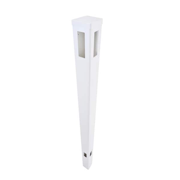 cadeninc 5 in. x 8 ft. White Vinyl Routed Fence Corner Post Set, Caps Included