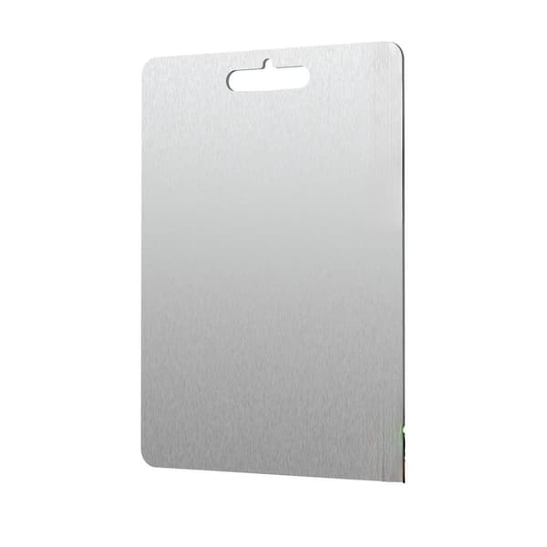 Adrinfly 14 in. x 10 in. Double - sided Stainless Steel Cutting Board, Durable and Non - Toxic for Kitchen Use