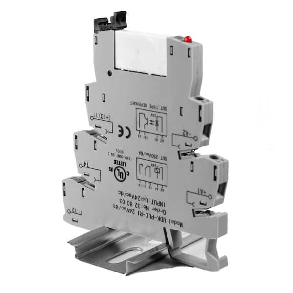 Automation Systems Interconnect Relay Terminal 6 A Block 24-Volt AC/DC Interposing Relay 24-Volt Relay DIN Rail Mount Coil 250-Volt AC Contact