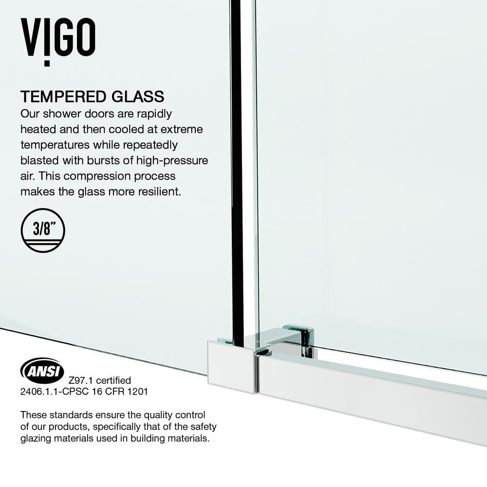 Elan E-Class Frameless Chrome Sliding Shower Door with Clear Glass