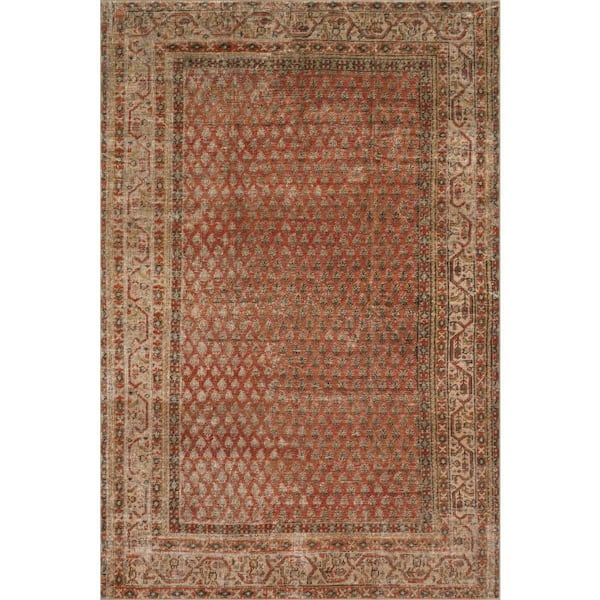 Jessalyn Distresed Washable Area Orange 3 ft. x 5 ft. Indoor Area Rug