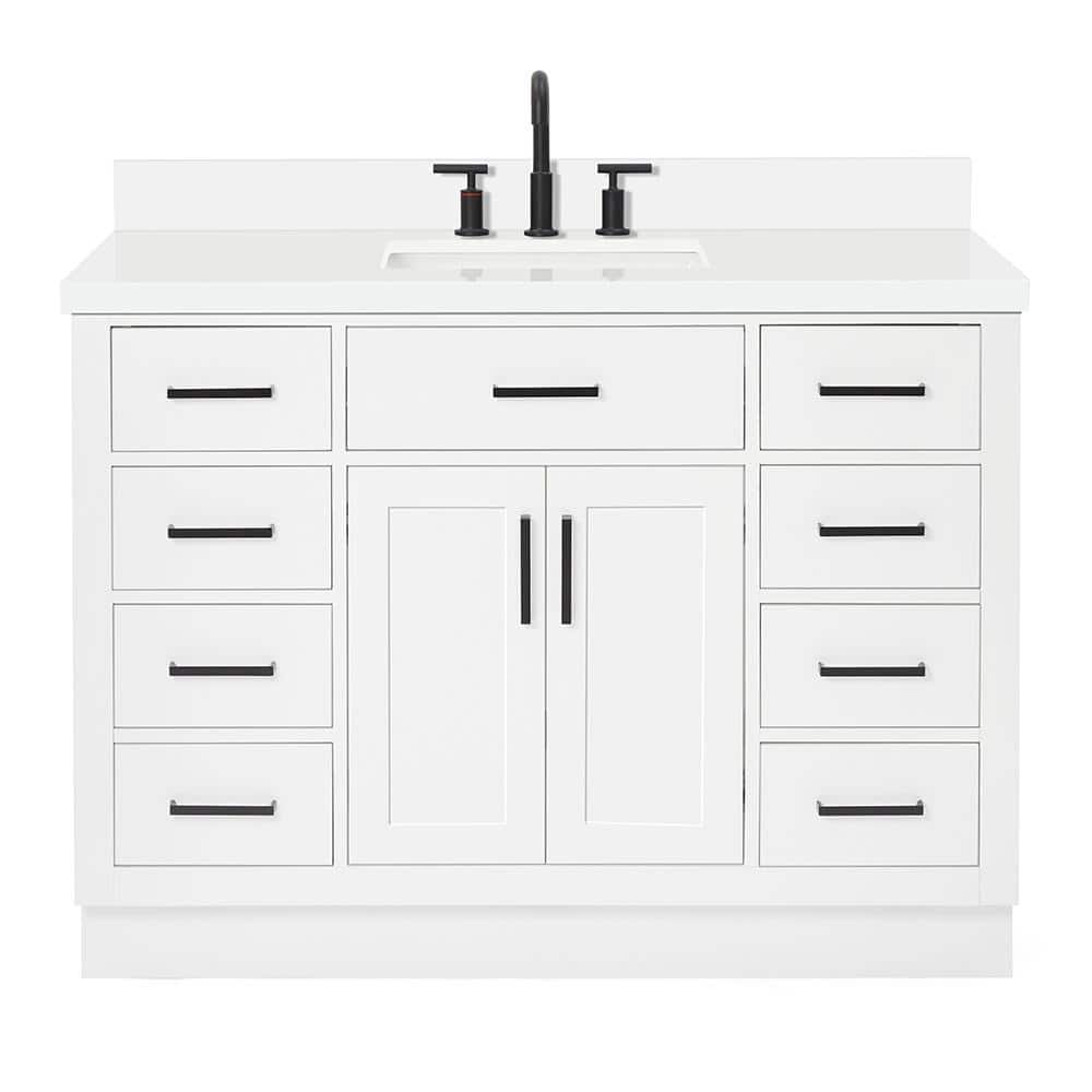 Hepburn 49" White Hardwood Freestanding Single Vanity Set