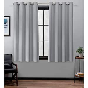 Academy Silver Solid Blackout Grommet Top Curtain, 52 in. W x 63 in. L (Set of 2)