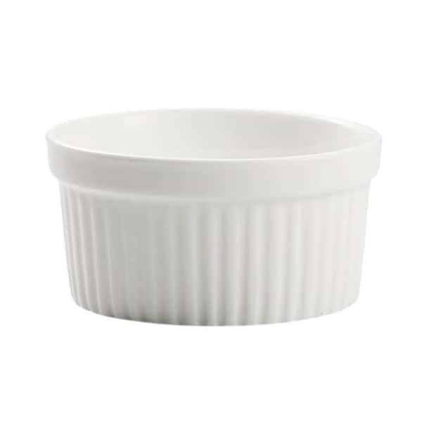 6-Piece White Ceramic Ramekins with Lids Oven Safe Non-Toxic Lead-Free Dishwasher Microwave Safe for Baking Set