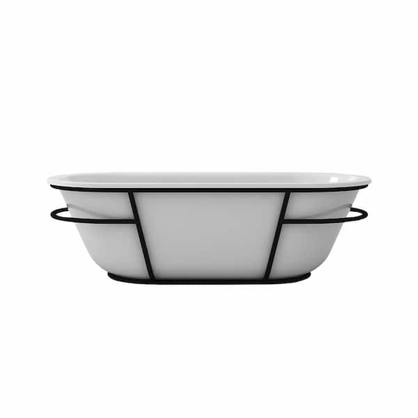A&E Eden 70.875 in. Acrylic Flatbottom Non-Whirpool Bathtub in White High-Gloss