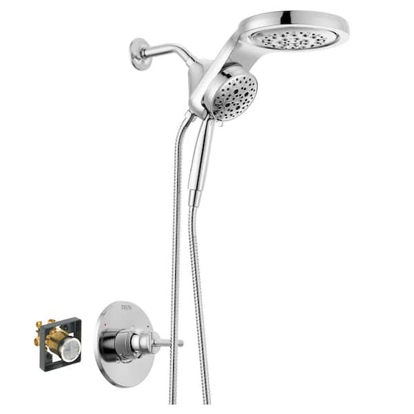 Delta Trinsic In2ition 5-Spray Wall Mount Dual Shower Head and Handheld Shower Head 2.5 GPM in Chrome